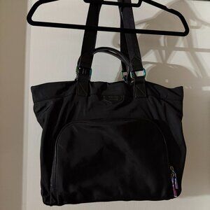 Aimee Kestenberg Black Nylon Tote | Iridescent Hardware | Lightweight Travel Wor